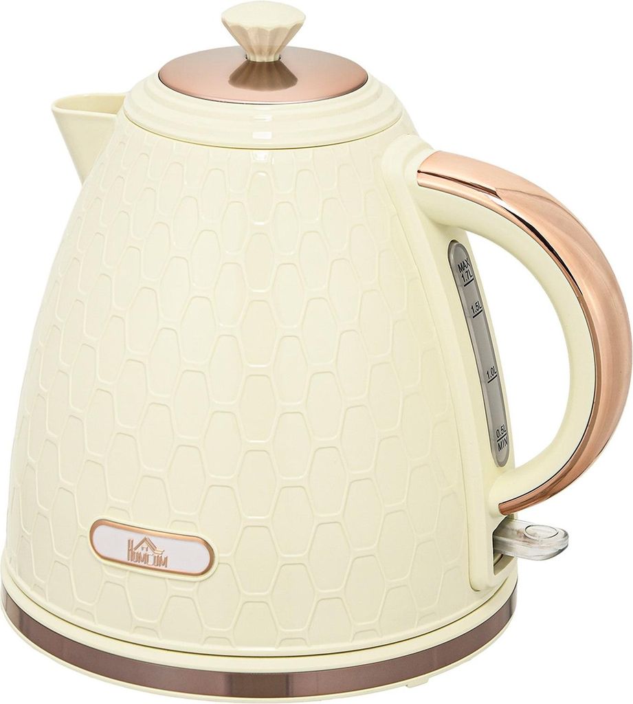 Waterkoker, 2200 W, met kijkvenster, filter, beige kleur Productafbeelding 