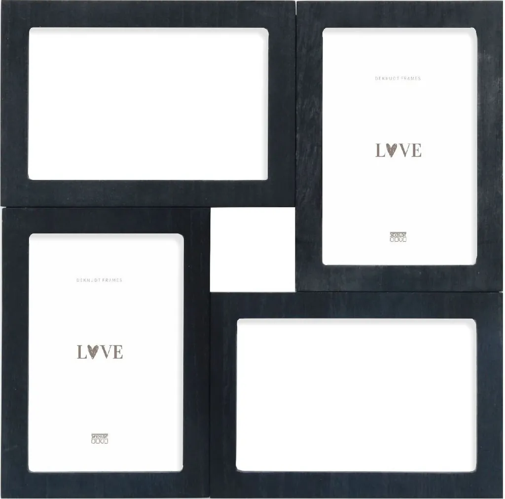 Cadre photo pour décoration murale S68UC2 noir 4 photos 13x18 cm