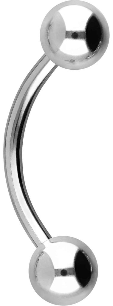 Bauchnabel-Piercing, Rook Piercing Chirurgenstahl Banane Silber Stablänge: 10mm + Stabstärke: 1,2mm + Kugelgröße: 4mm