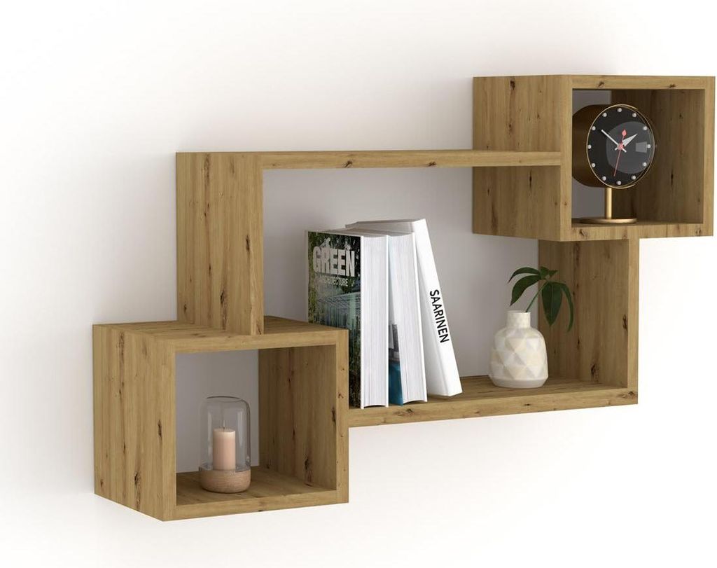 Wandrega - Modernes Regal | an die Wand hängen | Für Dinge und Bücher kinderzimmer & Badezimmer horizontal oder vertikal - Farbe Artisan