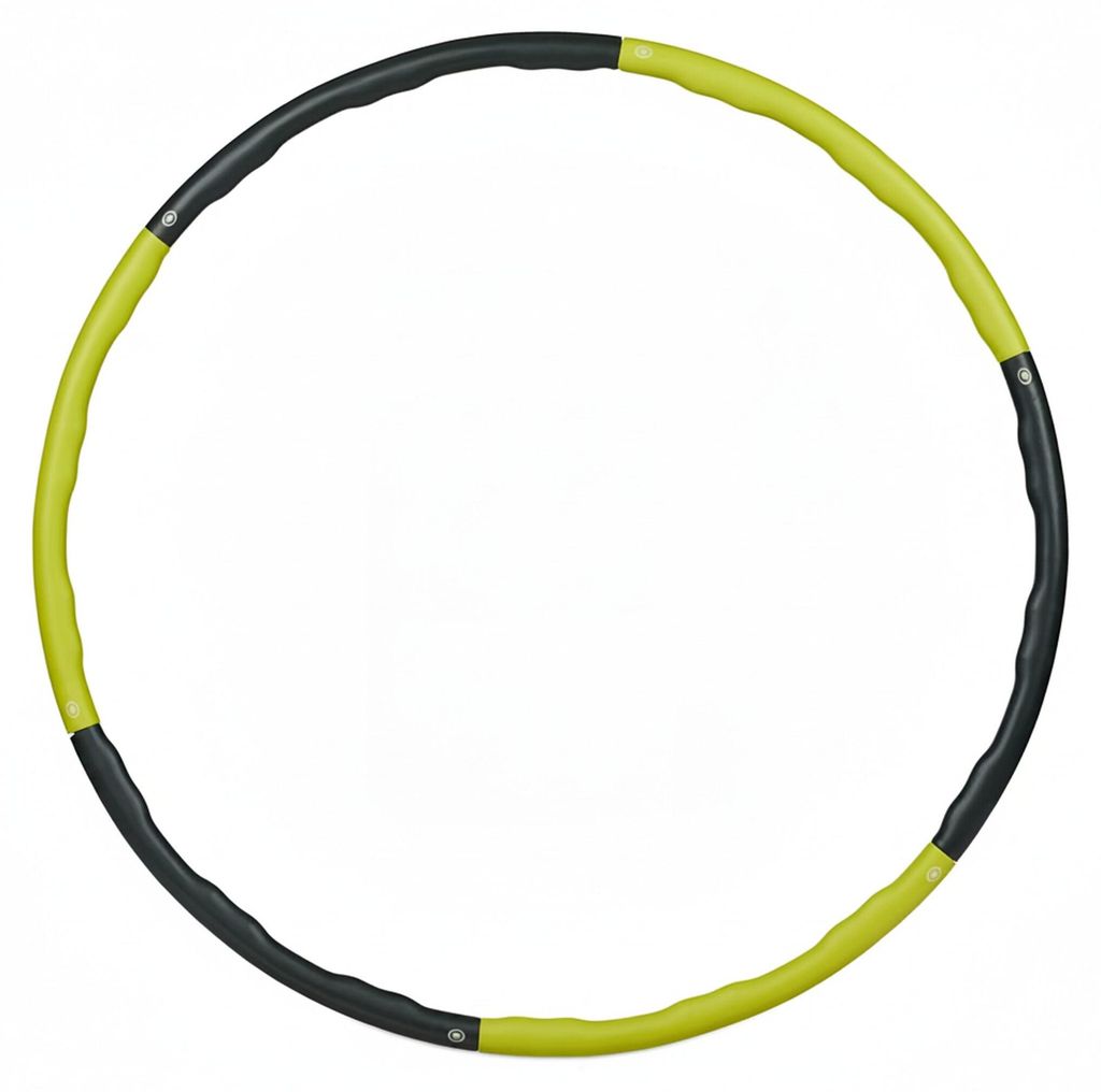Relaxdays Hula Hoop Reifen, 98cm Ø, Fitnessreifen für Erwachsene, 1,2kg, zum Abnehmen, Bauchtraining, Massage, gelb/grau