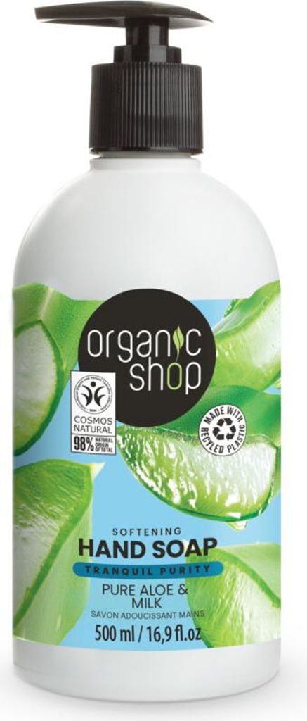 Organic Shop - Aloe & Milch Handseife - Beruhigend und feuchtigkeitsspendend - 500 ml - 1 Stück