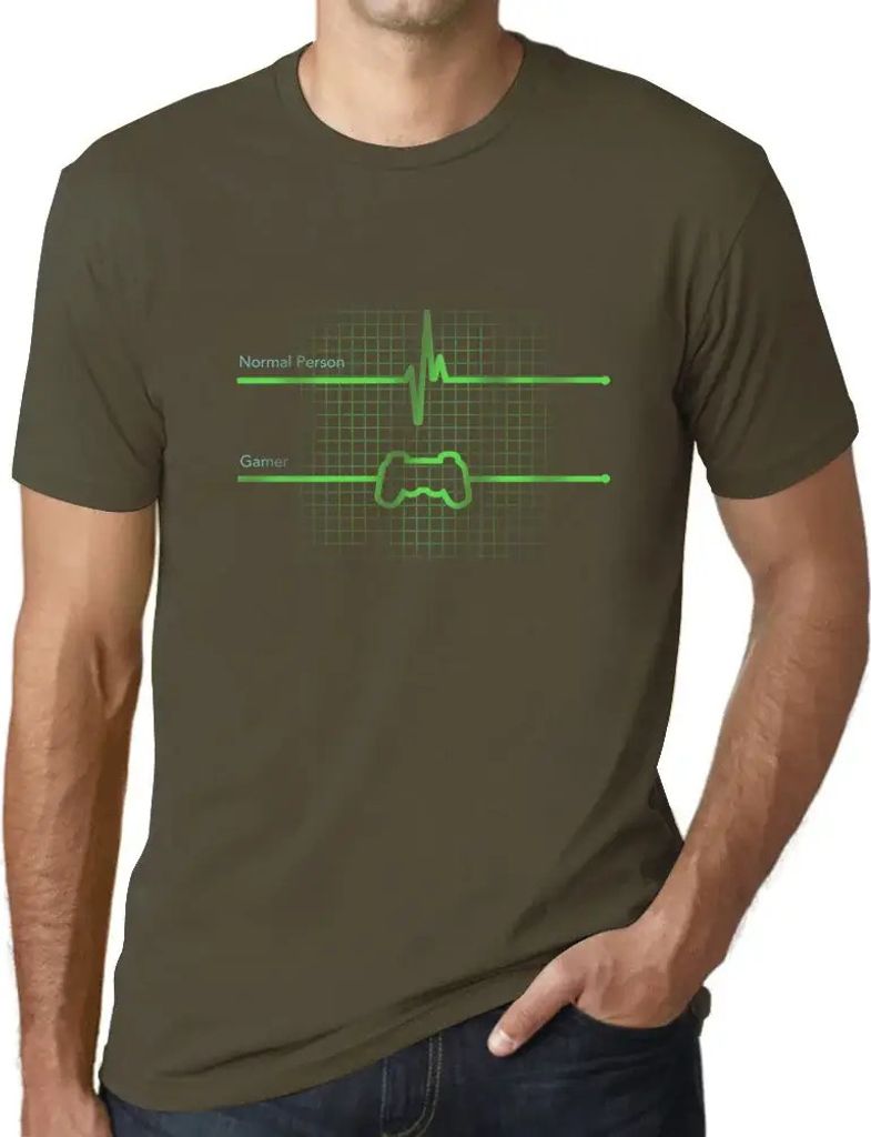 Herren Grafik T-Shirt Gamer Herzschläge Gaming lustig esports – Gamer Heartbeats Gaming Funny Esports – Öko-Verantwortlich Vintage Jahrgang K...