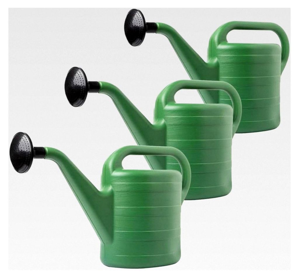 Gießkanne 5L, 3er Set – Abnehmbare Düse, Klassisches Grün, UV-beständig, Bequeme Bewässerung, Leicht und Langlebig für Garten und Haushalt
