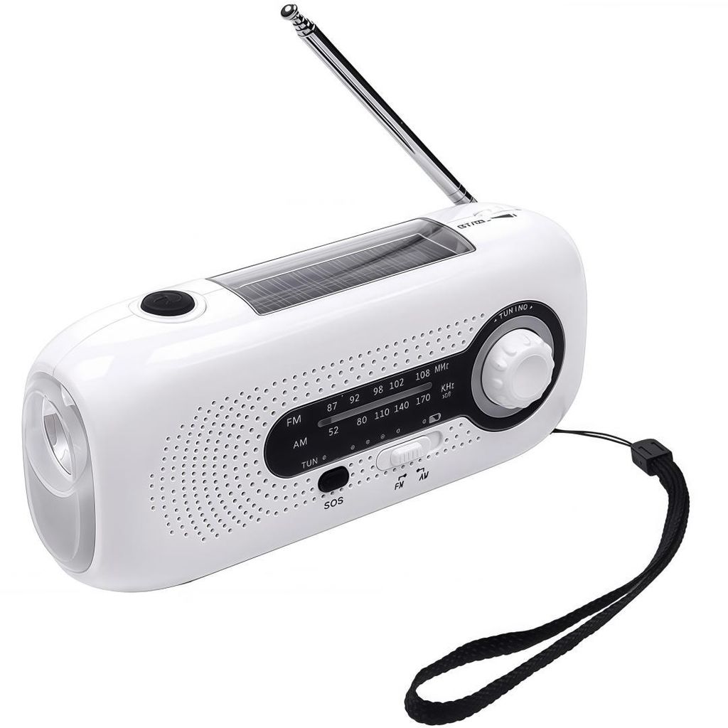 Kurbelradio, Solar Notfallradio AM/FM Wetter mit 4 Modi LED-Taschenlampe, SOS Alarm, 2000mAh Akku Tragbare Radio, IPX3, Type-C Powerbank für Notfall