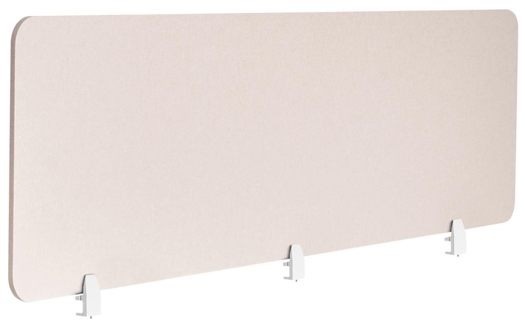 BELIANI Schreibtisch Trennwand Beige Stoff PET Kunststoff 180 x 50 cm zum Aufstellen Klemmen Schallschutz Sichtschutz Pinnwand Büro Home Office