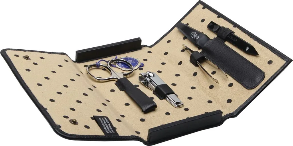 Kit Manicure Esquire Peru Black: Eleganza Maschile in Vera Pelle - 5