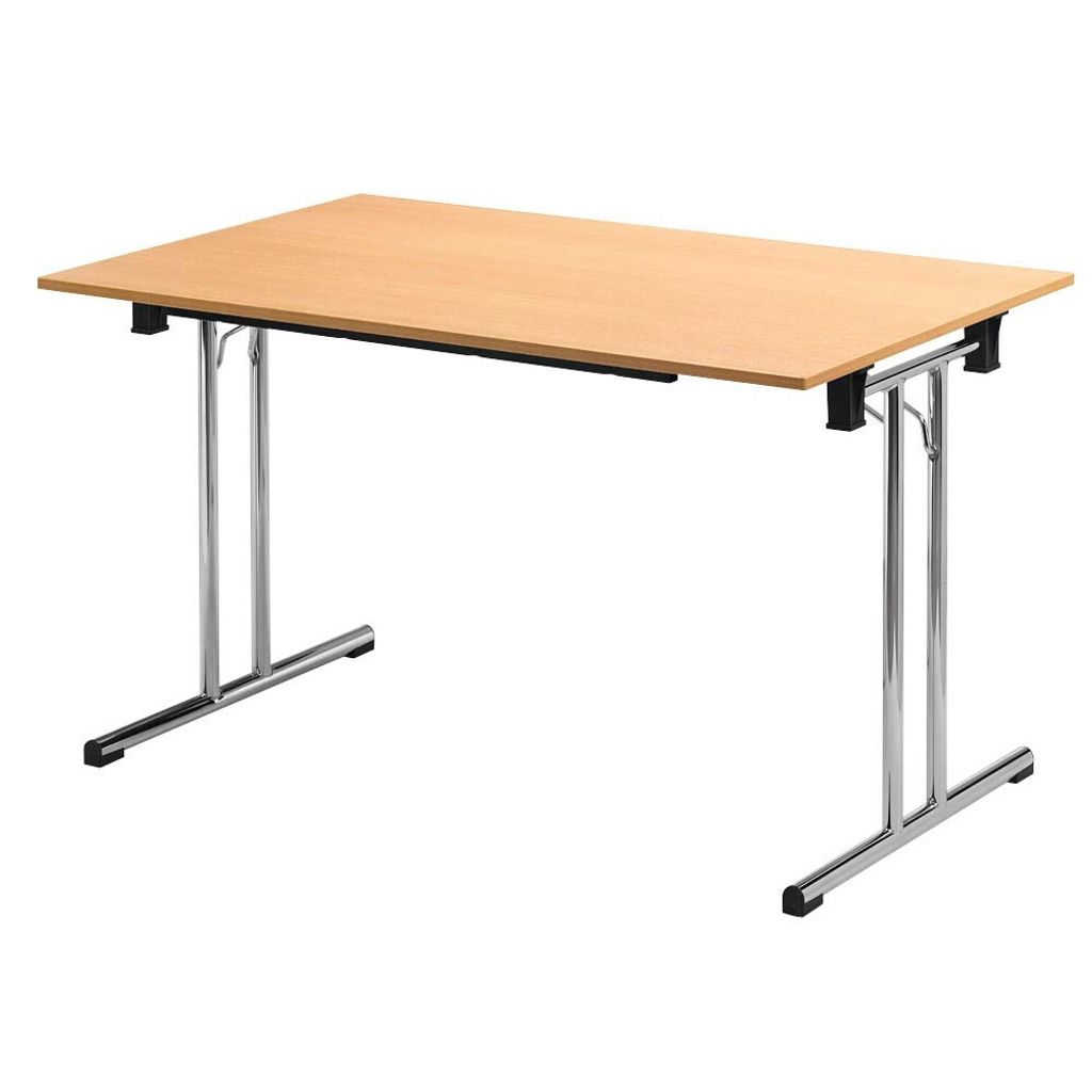 SODEMATUB Mehrzwecktisch buche rechteckig, Rundrohr chrom, 140,0 x 70,0 x 74,0 cm