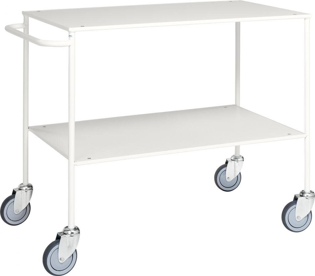 Kongamek Tischwagen voll verschweisst mit pulverbeschichtetem Rahmen 1000x580x850mm in weiss mit Bremse