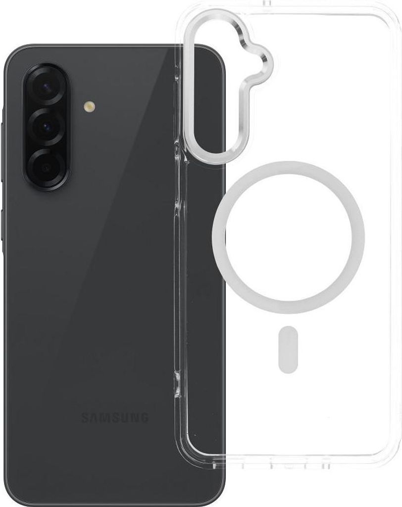 Case passend für Samsung A16 Frame Clear Hybrid Mag Cover kompatibel mit MagSafe transparent