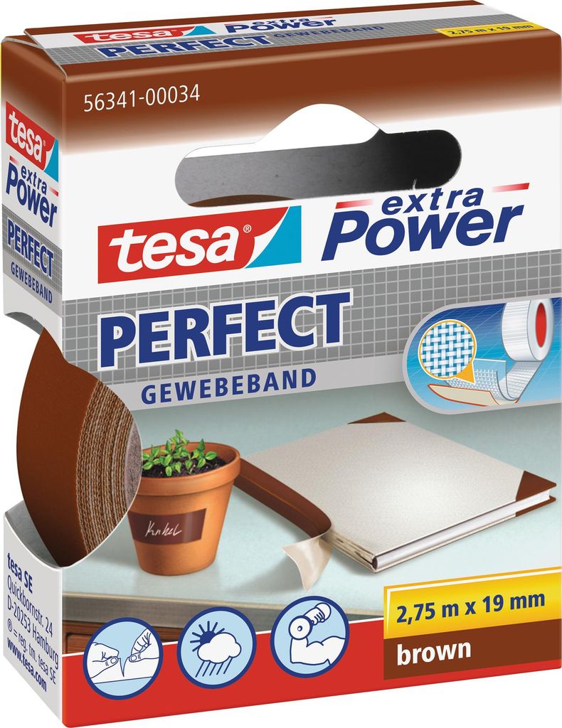 tesa Gewebeband 19 mm x 2,75 m braun
