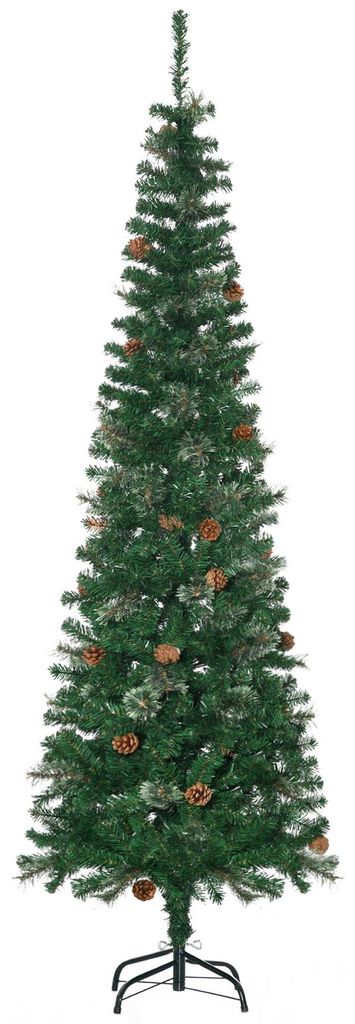 Schlanker künstlicher Weihnachtsbaum, Grün, 195 cm, für den Innenbereich