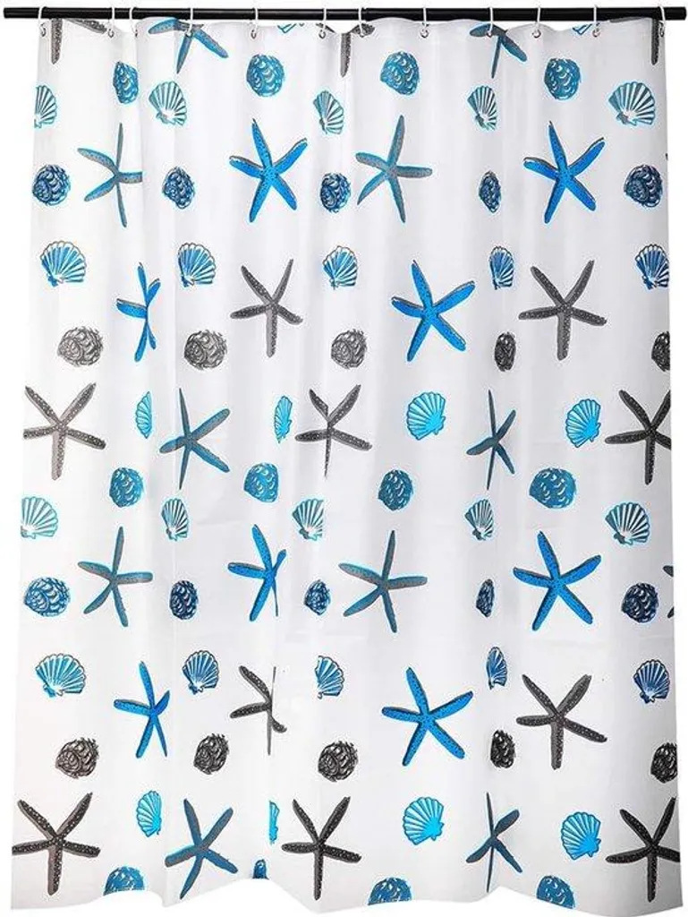 Rideau de douche imperméable en PEVA à motif océan anti-moisissure 180x200
