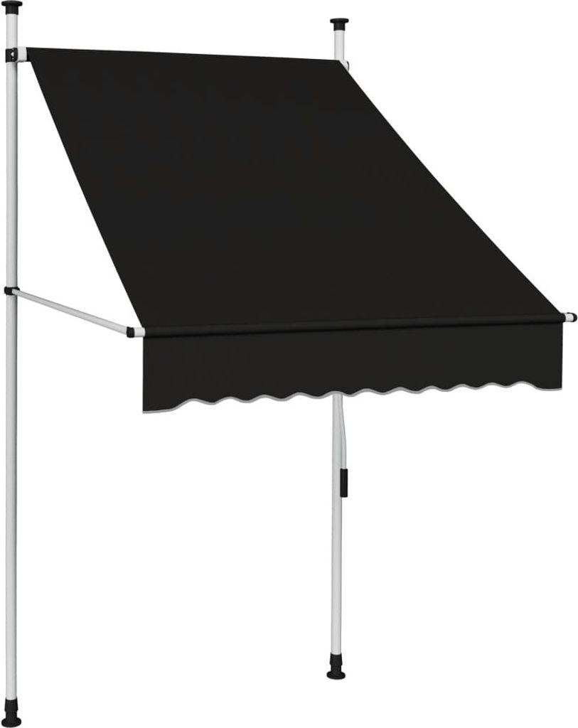 The Living Store Einziehbare Markise Handbetrieben 100 cm Anthrazit