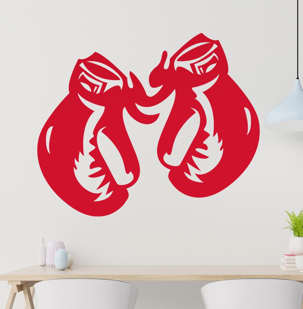Boxhandschuhe Wandtattoo in 6 Größen - Wandaufkleber Wall Sticker - Dekoration, Küche, Wohnzimmer, Schlafzimmer, Badezimmer