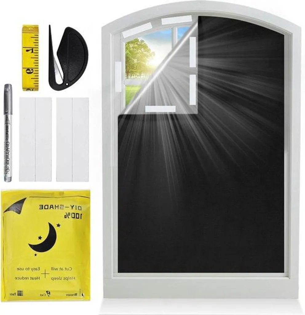 Rideau occultant pour fenêtre de voyage 200 x 145 cm noir pour dormir