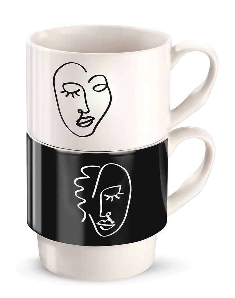 Gilde Porzell 2tlg.Stapeltasse "Visione" VE 6 44151