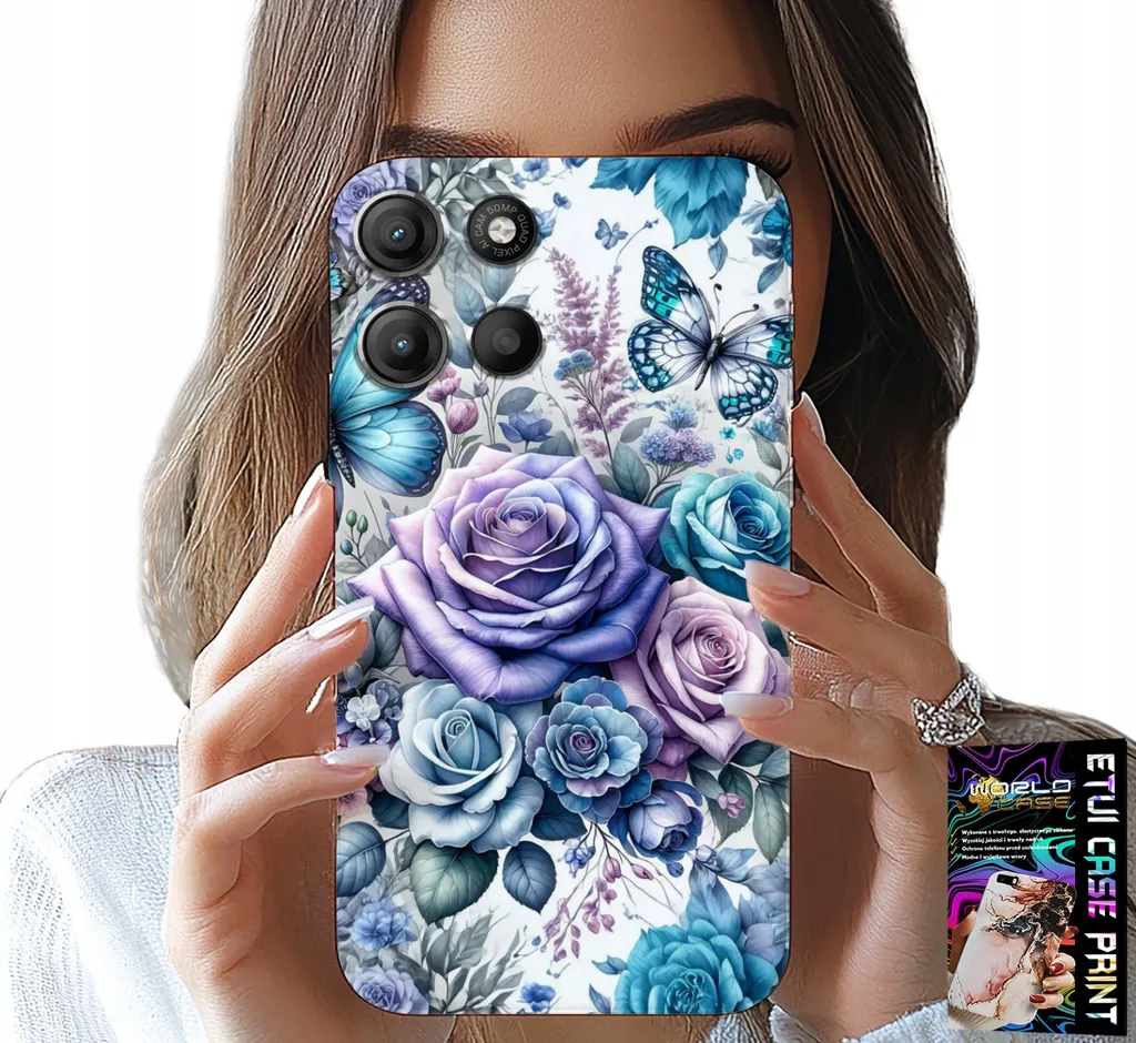 Custodia per Motorola Moto G15 - Motivi floreali Fiori rosa Custodia + Vetro