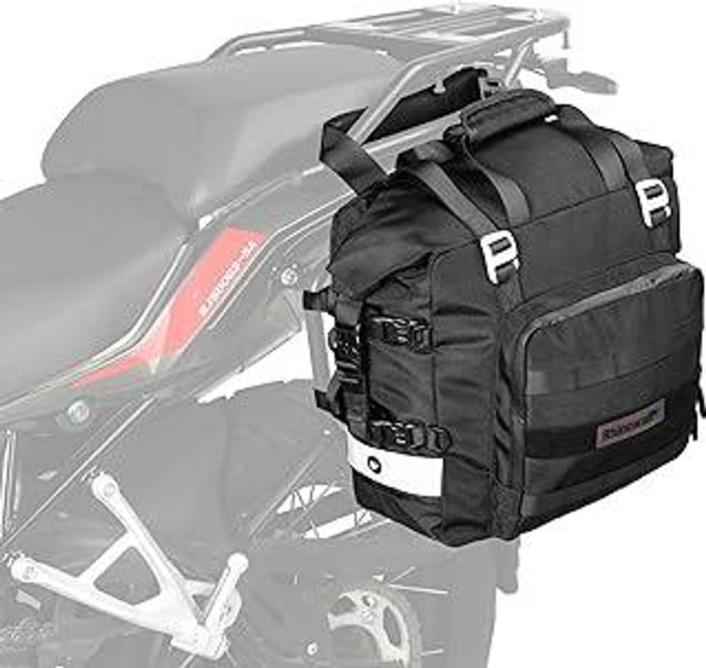 Rhinowalk Motorrad Satteltasche, 20L wasserdichte Seitentasche, Schnelle Montage, Gepäcktasche für Adventure- und Sportbikes, Schwarz (1 Stück)
