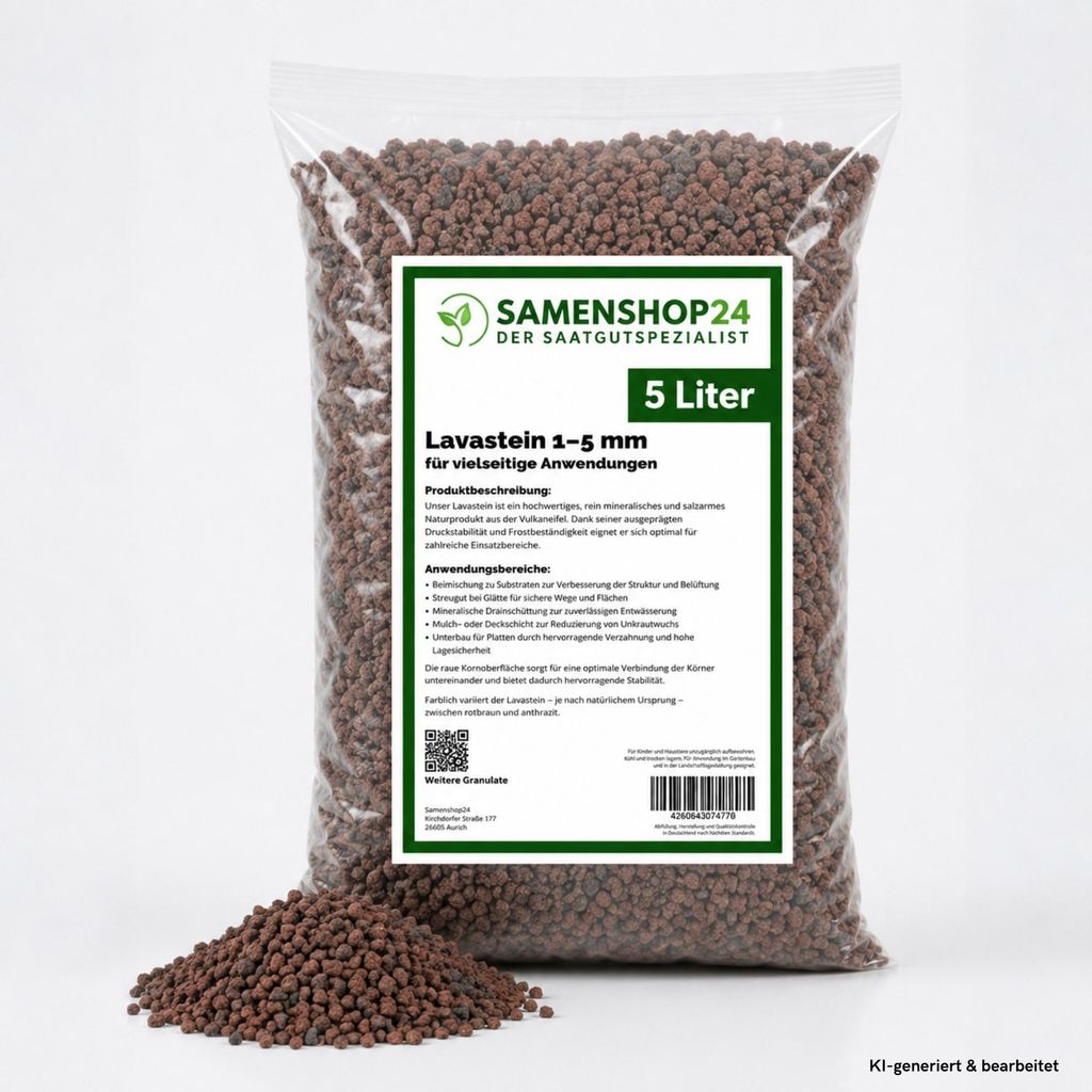 Lavagestein 5 Liter Ø 1–5 mm – Mineralisches Pflanzgranulat Produktbild 
