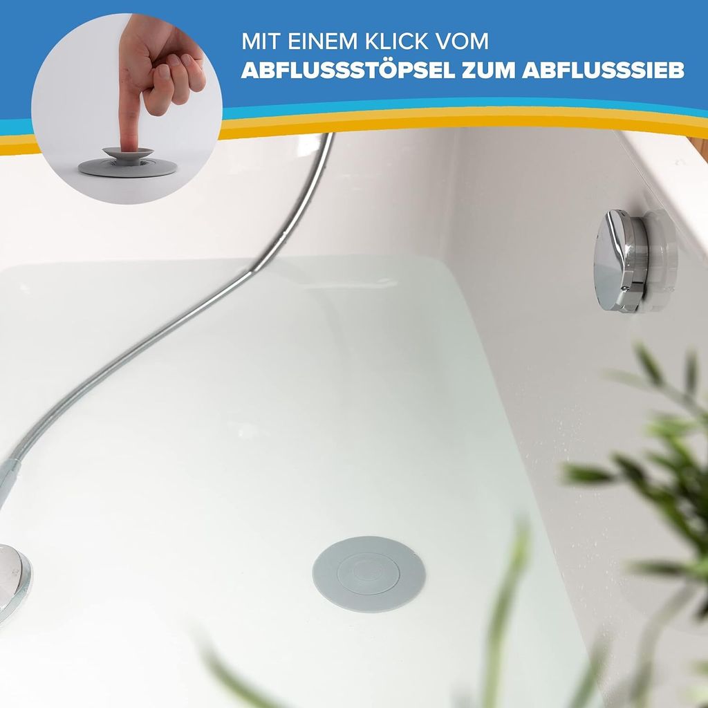 Universal Abflussstopfen - Waschbeckenstöpsel mit Haarsieb Produktbild 5