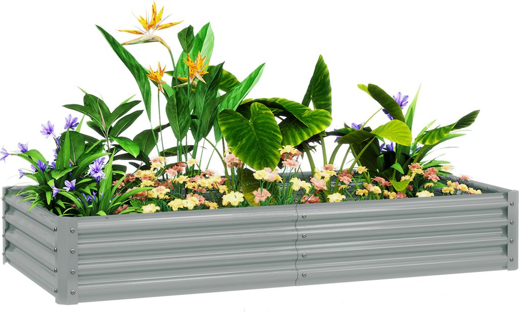 Outsunny Hochbeet aus Stahl, Wetterbeständig Pflanzbeet mit Produktbild 