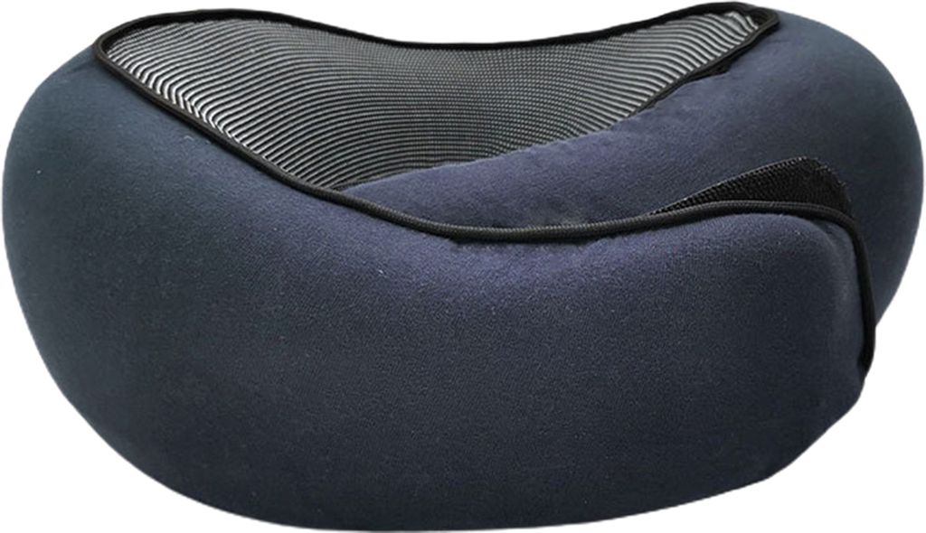 Memory Foam Reise-Nackenkissen, 360-Grad-Unterstützung, U-förmiges Flugzeugkissen mit verstellbarem Befestigungsband, Nickerchenkissen