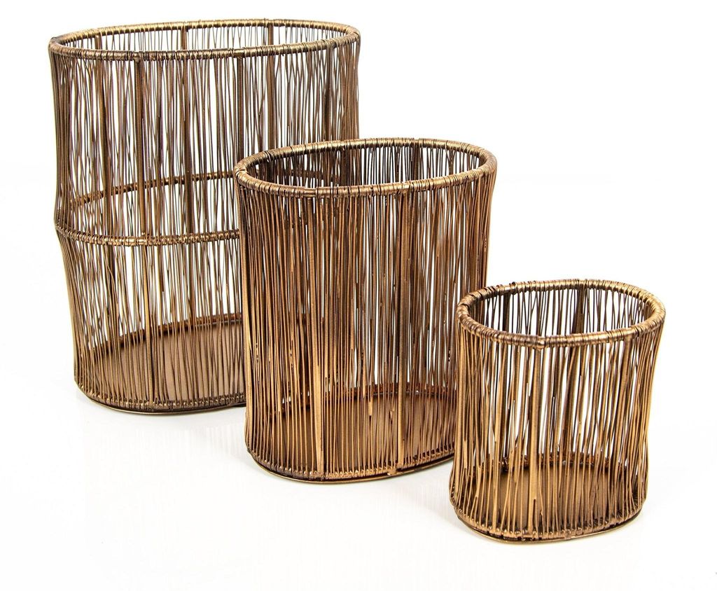 Boho Kerzenhalter Set Gold filigran in 3 Größen 9,5-17 cm
