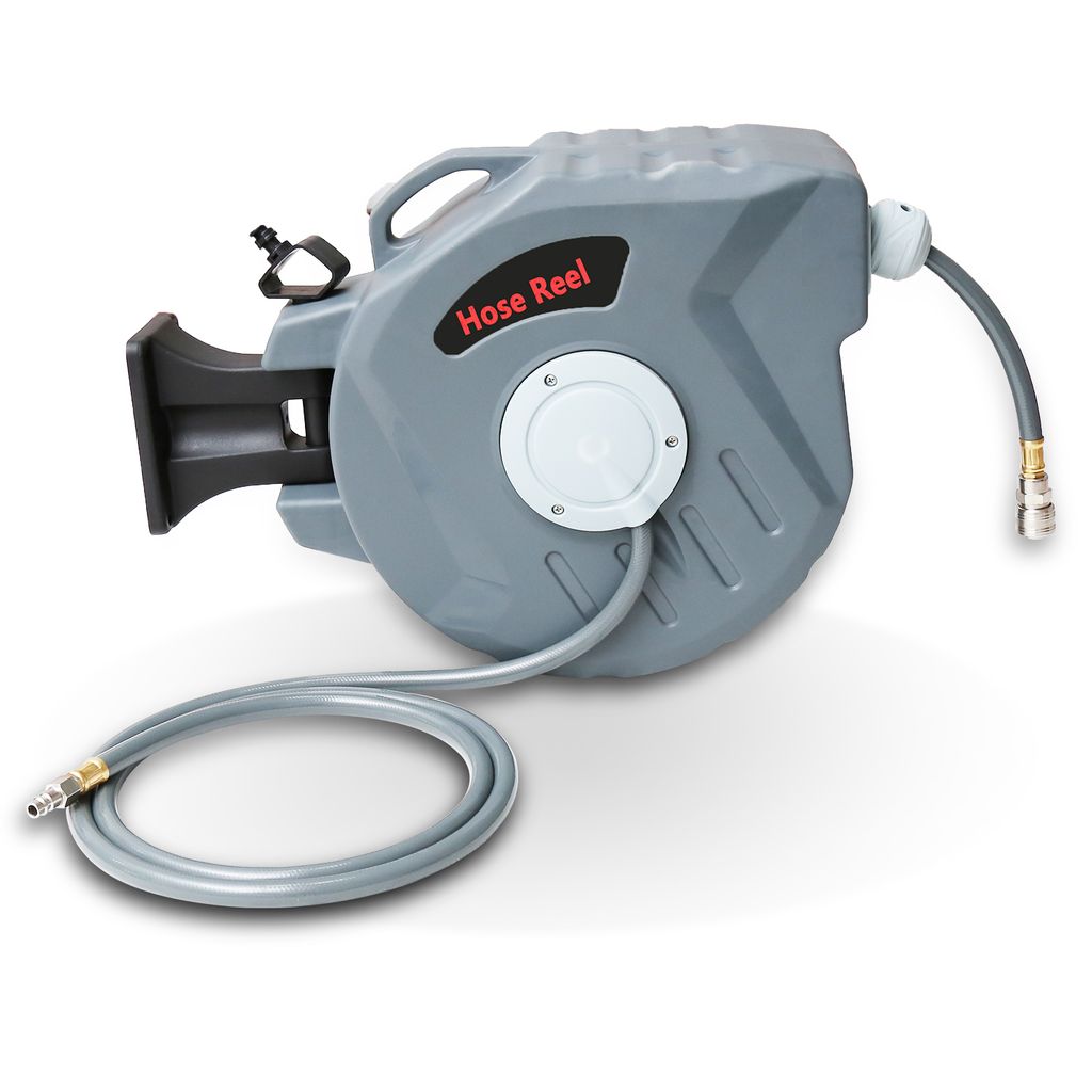 Jiubiaz Druckluftschlauch aufroller 20M Automatik Schlauchtrommel Drucklufttrommel 1/4" Schnellkupplung 18 Bar