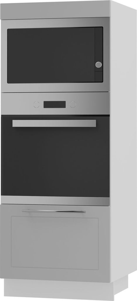 Backofenschrank KVANTUM Teilauszug 60cm Korpus- & Frontfarbe wählbar (Q-D5AM/60/154),dust grey matt,weiß