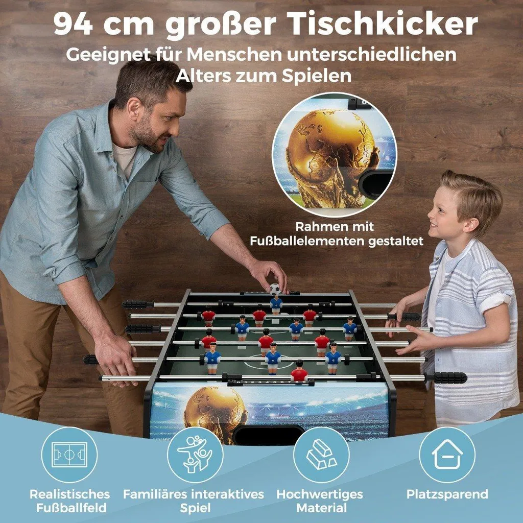 Mini baby-foot compact pour petits espaces - Set complet 2 balles - 3