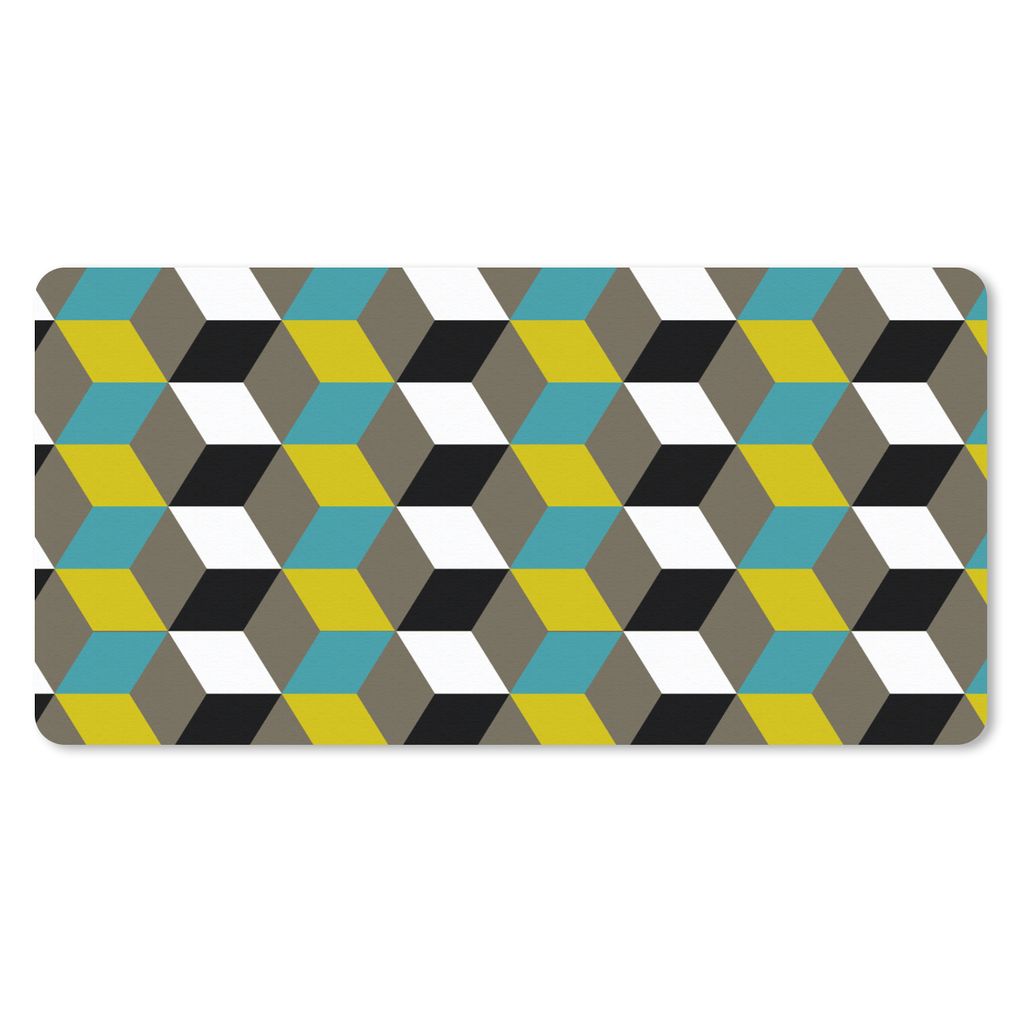 MuchoWow® Mauspad Mousepad Blöcke - Muster - 3D 60x30 cm - Produktbild 