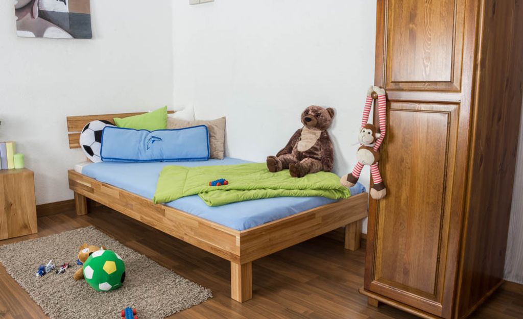 Jugendbett Wooden Nature 03 Eiche geölt, massiv - Liegefläche 90 x 200 cm (B x L)