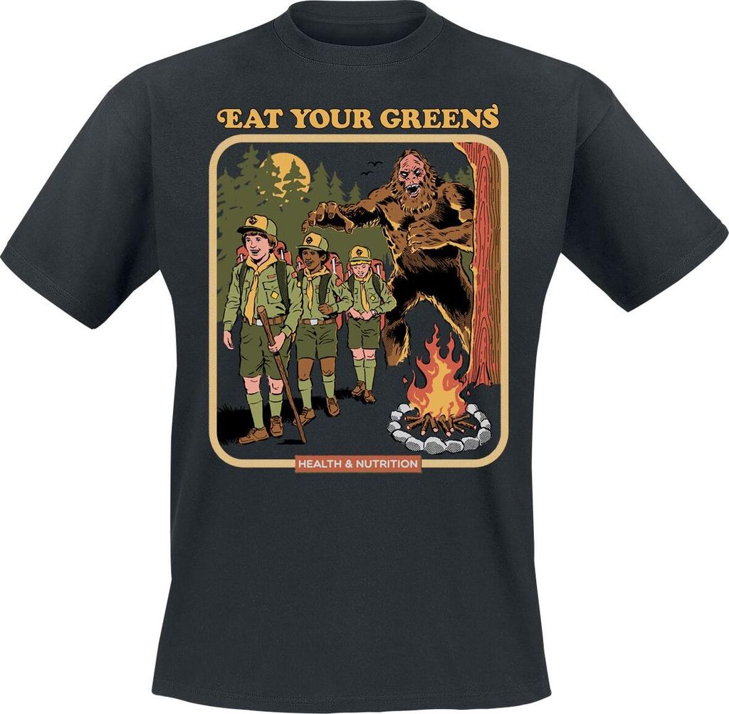 Steven Rhodes T-Shirt Herren Eat Your Greens schwarz M