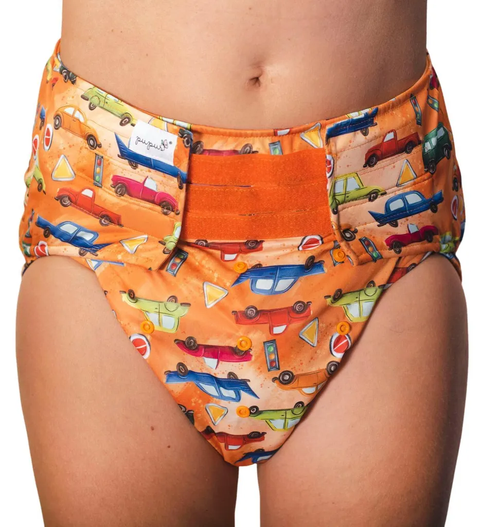 Pannolino Stoffa Adulti XL/2XL Cars: Lavabile e Riutilizzabile Anti-Perdite