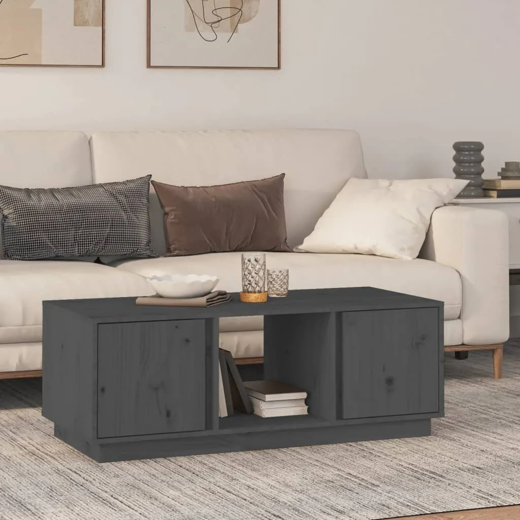Tavolino Cloris Grigio 110x50 cm Pino Massiccio Best Möbel - Moderno