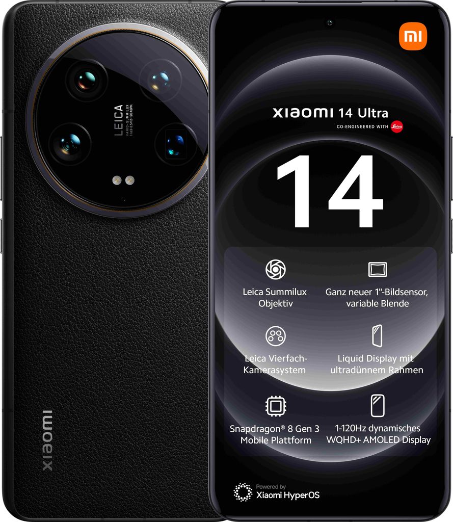 Xiaomi 14 Ultra 512 Go Dual-Sim Noir Neu Image du produit 