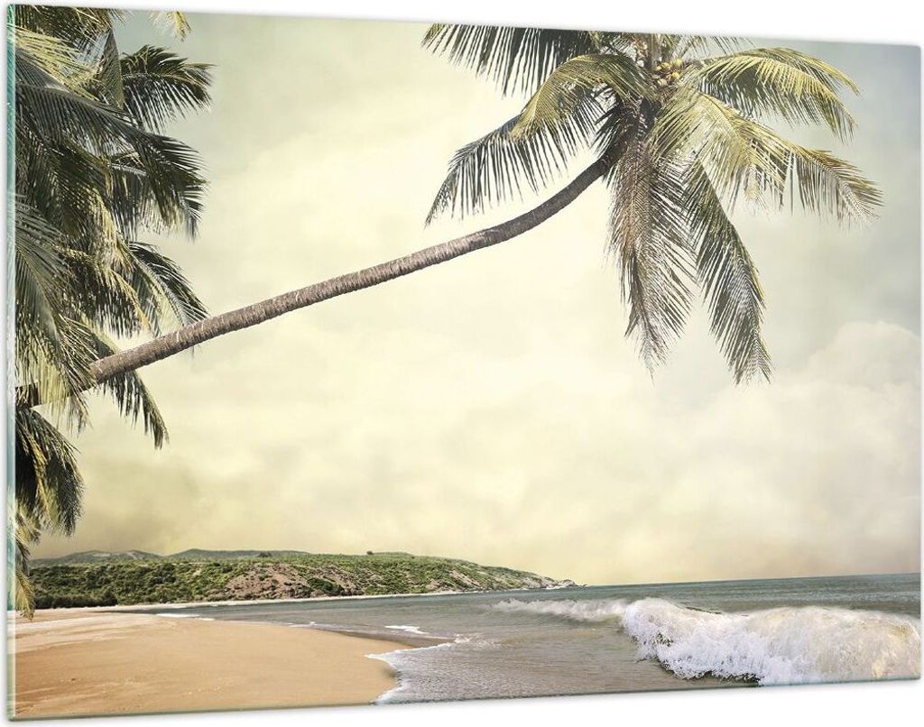 Bilder auf glas - Einteilig - Palme Strand Insel - 120x80cm Produktbild 