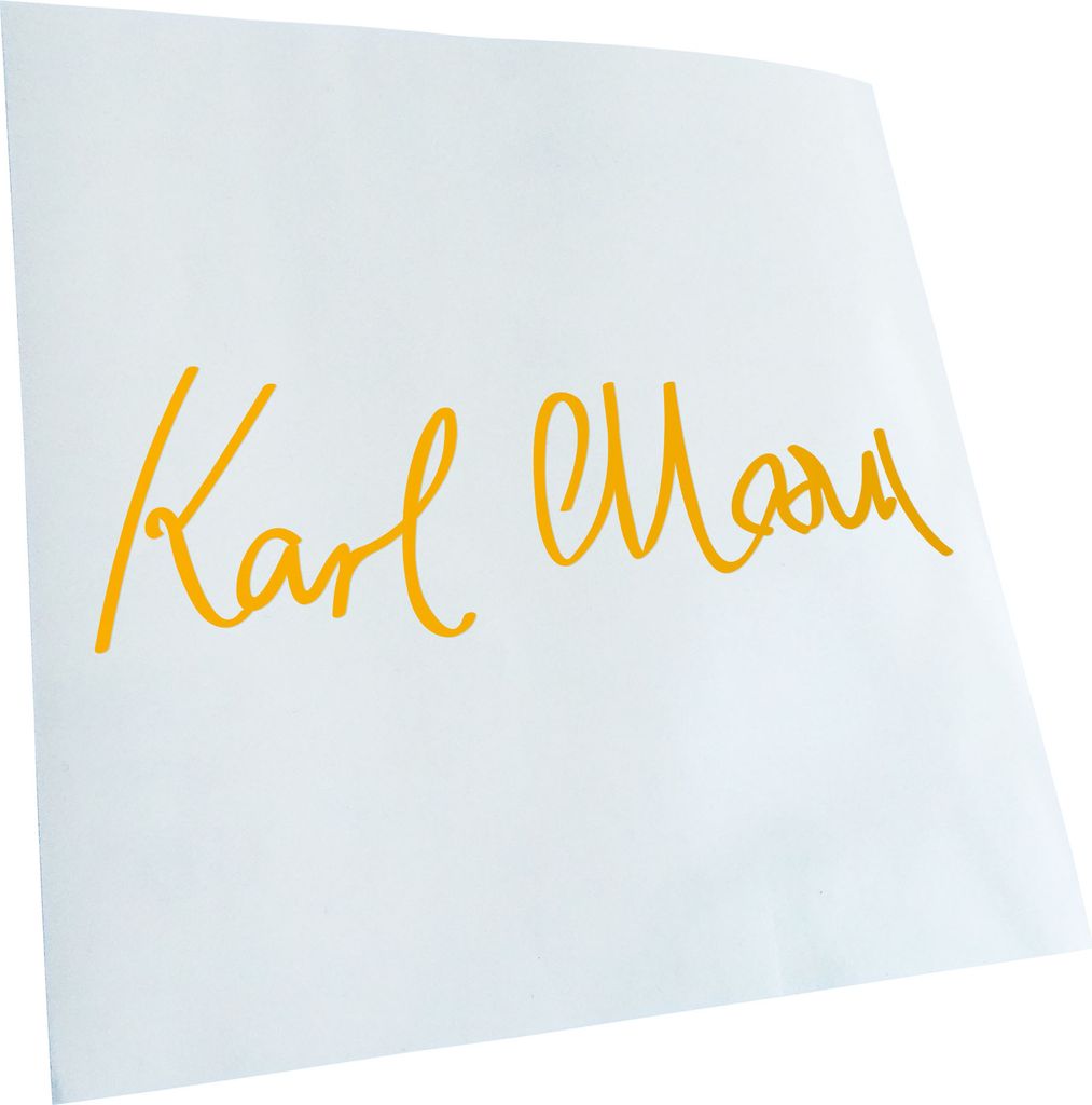 Kiwistar - Autoaufkleber - Karl Marx Unterschrift - Gelb - 30x9cm - Aufkleber für Auto, Laptop, Fahrrad, LKW, Motorrad mehrfarbig JDM Decal Racing