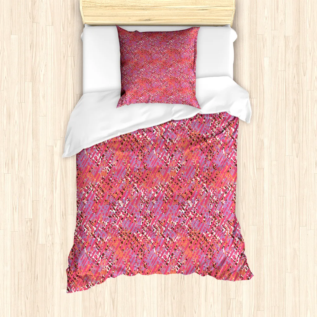 ABAKUHAUS Set Letto 135x200 Microfibra Spazzolata Antiacaro Fucsia