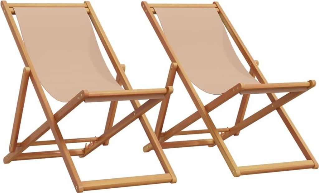 Maison Exclusive - Strandstühle 2 Stk. Klappbar Taupe Stoff und Massivholz