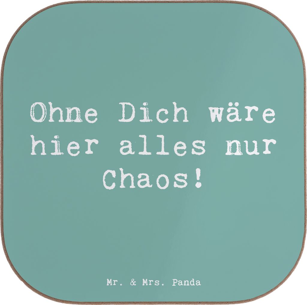 Mr. & Mrs. Panda Untersetzer für Gläser Spruch Reinigungskraft Held - Meeresbrise - Geschenk, Anerkennung, Slogans, Handarbeit, Tassenuntersetzer...