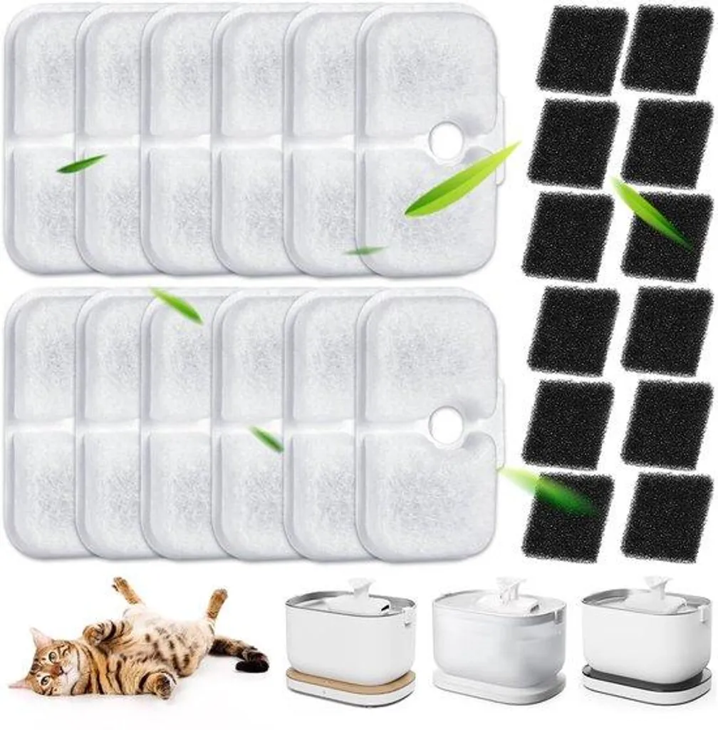 Filtre fontaine chat lot de 40 pour distributeur eau fraîche et pure
