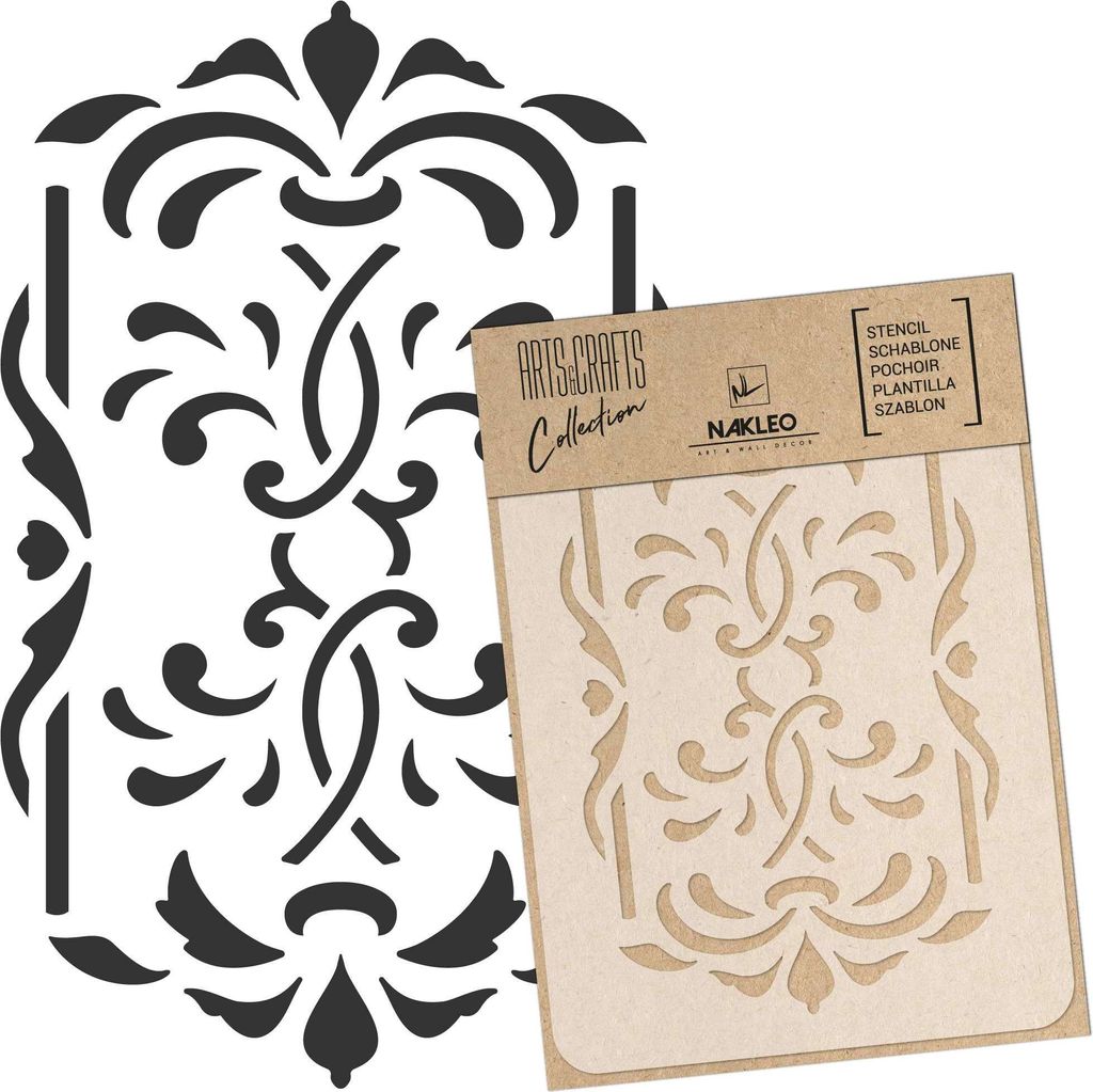 Malschablone für Handwerk A3 30x42cm, Klassiker Barockes Ornament Muster, Wiederverwendbare Kunststoff DIY & Scrapbooking Zeichenschablone