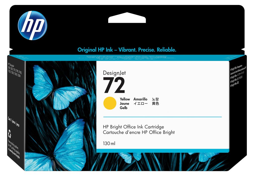HP 72 Gelb 130 ml Original Druckerpatrone (C9373A) mit Produktbild 