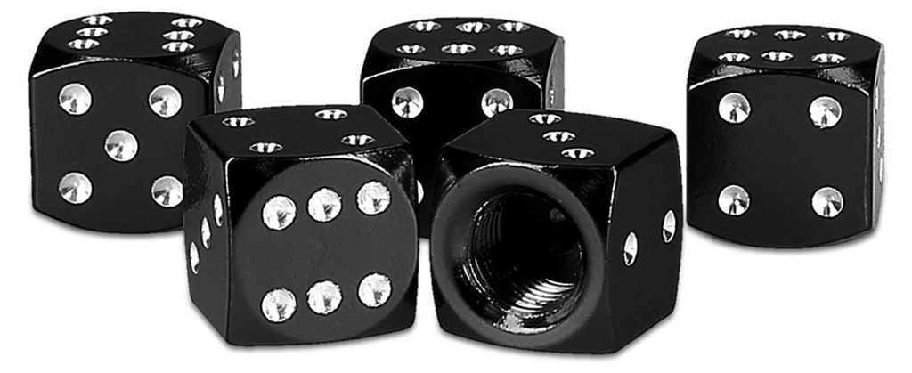 kwmobile 5x Auto Ventilkappen Abdeckung - Autoventil Schraderventil Metall Kappen - PKW Fahrrad Motorrad Ventildeckel Würfel Silber Schwarz