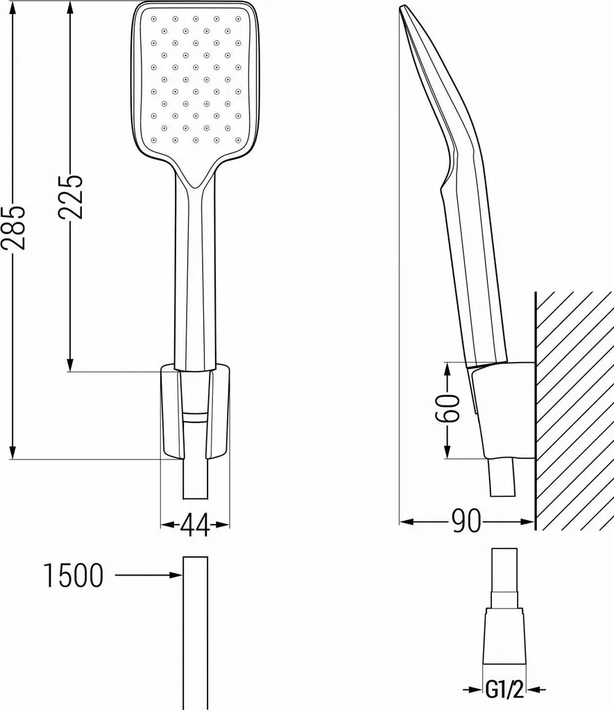 Mexen Alfa R62 set vasca, nero - 745703R62-70 - 4