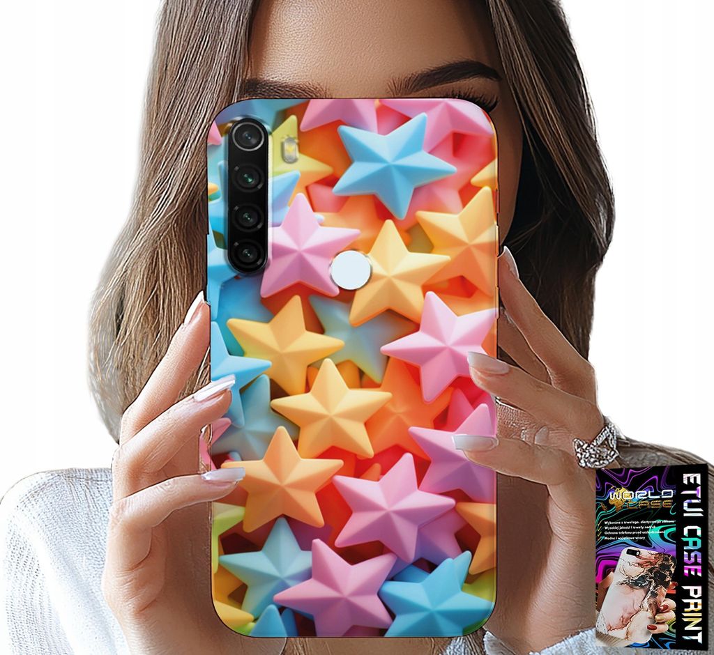 Hülle Für Xiaomi Note 8T - Farbige Sterne Sternhülle + Folie