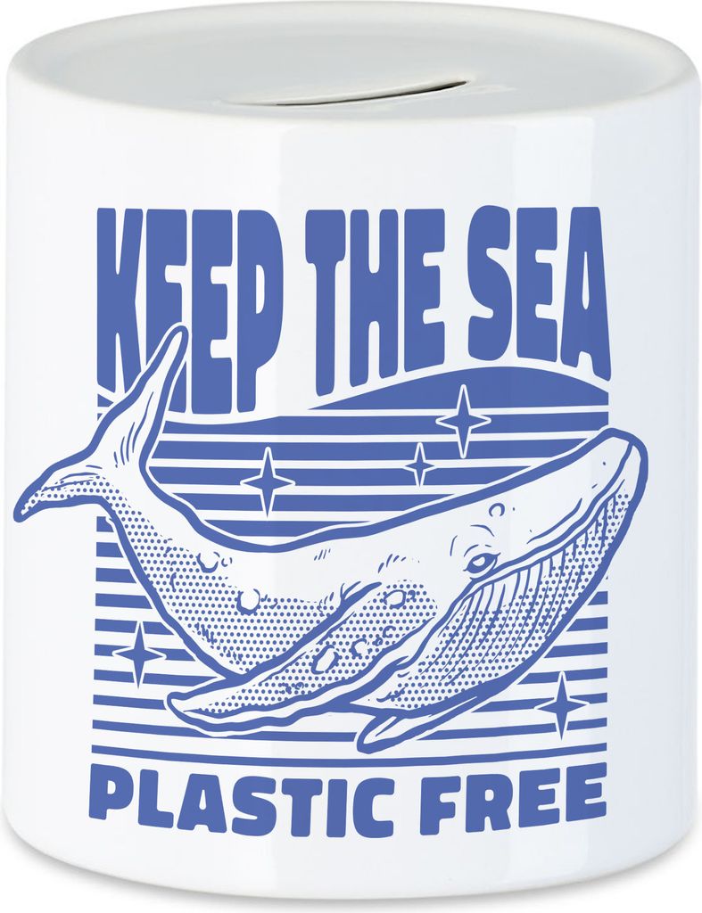 Keep The Sea Plastic Free Spardose Strohhalm Plastik Wal Pottwal Blauwal Tierschutz Umwelt Meere
