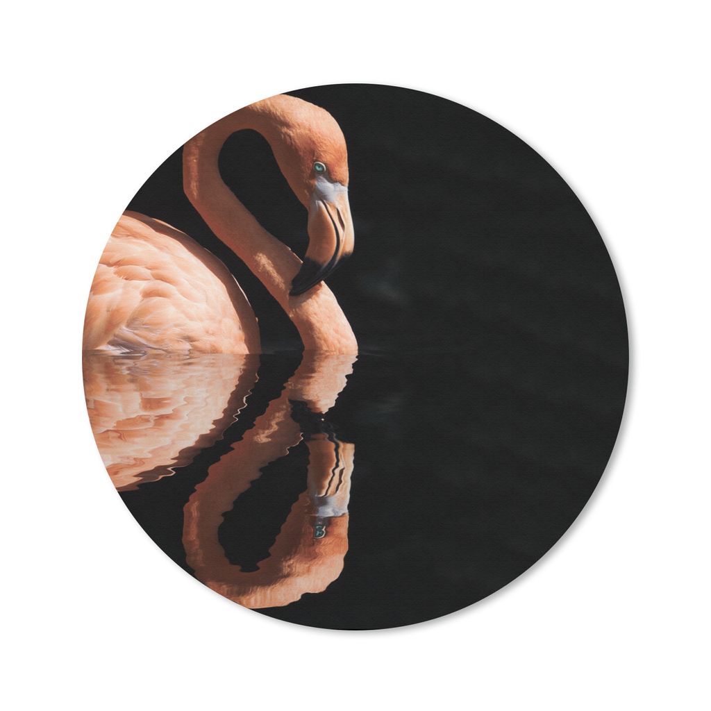 MuchoWow Mauspad Mousepad Flamingo - Wasser - Spiegelung 20x20 cm - Mousepads - Maus Mat - Pad - Mausunterlage - Schreibtischmatte